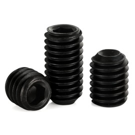 50 PCS #10-32 x 3/8" Set Screws, Internal Hex Head Allen Drive Cup Point Screws with Hex Key Wrench, Black 10.9 Alloy Steel