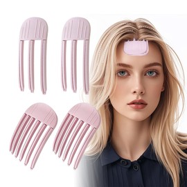 Pack of 4 Volume Clips Hair for Fluffy Bangs, Volume Clip for Hairline, Root Clips for Hair Volume, Volumising Hair Clips No Imprint Hair Root Lifting Clips for Men and Women, Pink