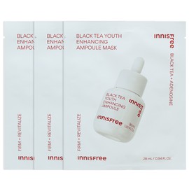 (3 sheets) Innisfree Black Tea Youth Enhancing Ampoule Mask 28ml / (3매) 이니스프리 블랙티 유스 인핸싱 앰플 마스크 28ml