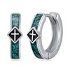 Midir&Etain Cross Hoop Earrings for Men Women 925 Sterling Silver