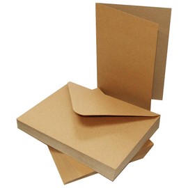Craft UK 2361 C7 Kraft Card & Envelopes Pack of 50
