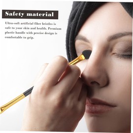 Healvian 15Pcs Double Head Eyeshadow Applicators Set Portable Eye Makeup Brushes for Daily Use Lightweight Convenient for Travel for Home Professional Salon Applications