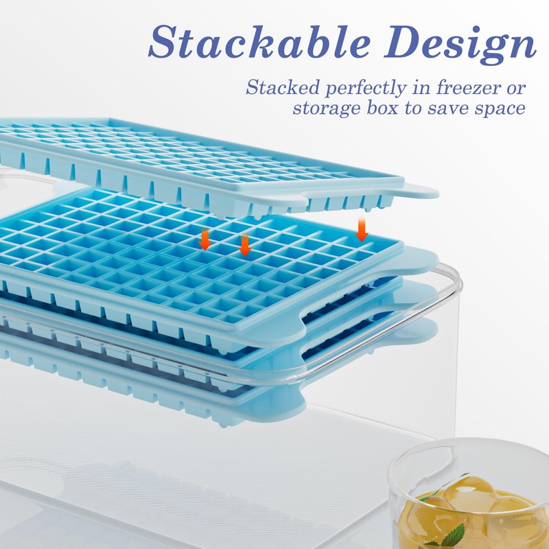 Mini Ice Cube Tray for Freezer: GGUW Nugget Ice Cube