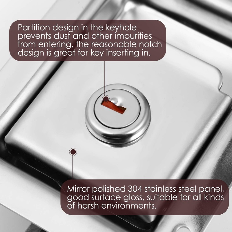 Stainless Steel Paddle Handle Toolbox Lock Paddle Latch Flush Mount