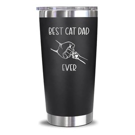 Emily gift Cat Dad Gifts - Best Cat Dad Ever Stainless Steel Insulated Travel Tumbler - Cat Lover Gifts For Men - Fathers Day Cat Themed Birthday Christmas Gifts For Cat Dad Cat Owner Pet Lover