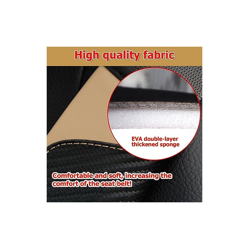 AUCELI Carbon Fiber Seat Belt Covers - Stylish Shoulder Protectors