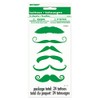 Unique Mustache Temporary Tattoos | Green | 24 Pcs, One