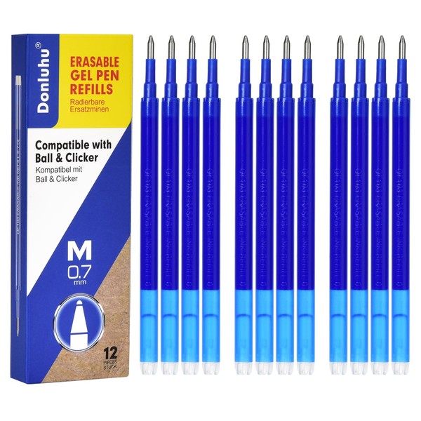 Donluhu 12 x Erasable Refills 0.7 mm | 400 m