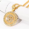 LittleFathand Dollar Sign Necklace Hip Hop Money Necklace Rings Zirconia