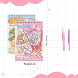 40 Sets 3D Room Scene Sticker Books, DIY House Sticker Kit with 2 Tweezers
