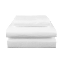 College Covers Everything Comfy Soft Brushed Microfiber Sheet Set, Queen, White
