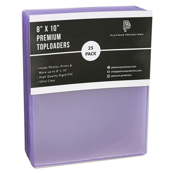 Platinum Protectors 8x10 Toploaders (25-Count) Premium Photo Plastic Rigid Holders