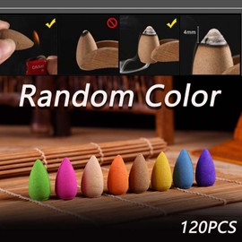 120Pcs Backflow Incense Cones, Incense Sticks Aromatherapy of Incense Cones, Insensé Cones for Relaxation and Meditation, Incense Cones Scented for Home Office Kitchen Bedroom Yoga Room