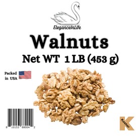 EleganceInLife Walnuts 1 LB 453g Fresh and Packed in USA Kosher Halal