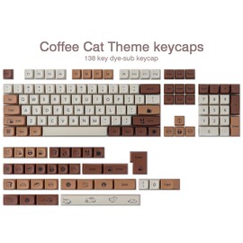 JakeTsai 138 Keys PBT Keycaps,XDA Profile Keycaps Dye Sublimation Customized ANSI Layout Keycaps Set Compatible with Cherry MX Switches Mechanical Keyboards