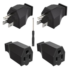 Extension Cord Replacement Ends, Male and Female Electrical Plug Ends, 125V 15A 2Pole 3Wire Connector Straight Blade Plug (Male&Female,2 Sets)