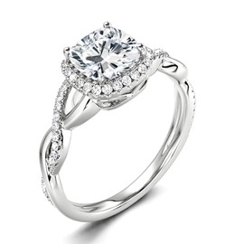 Molioaki Engagement Ring Women's 925 Sterling Silver Rings Cushion Stone Square Wedding Ring Women 1ct 5A Cubic Zirconia Engagement Rings with Gift Box Engagement Wedding Gift, Sterling Silver