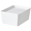 KUGGIS Storage Organizer Box With Lid Heavy Duty White PET
