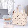 AYNKH Insulated Lunch Bag, with White Small Flower Chopstick Bag,