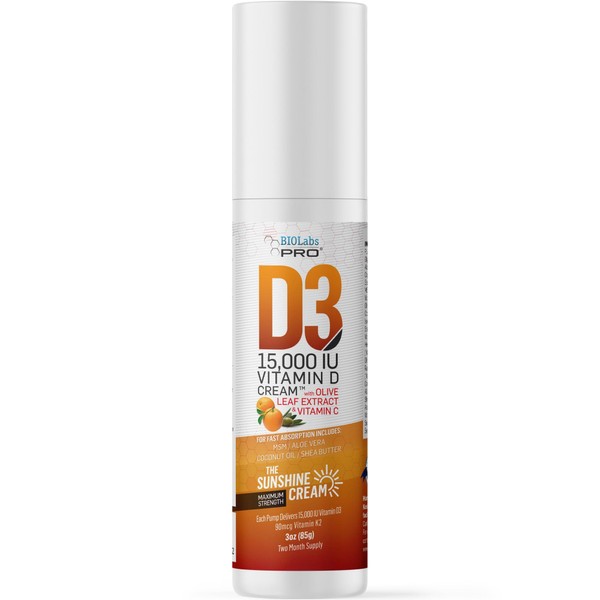 BIOLABS PRO All Natural Vitamin D3 15000IU Vitamin D Cream