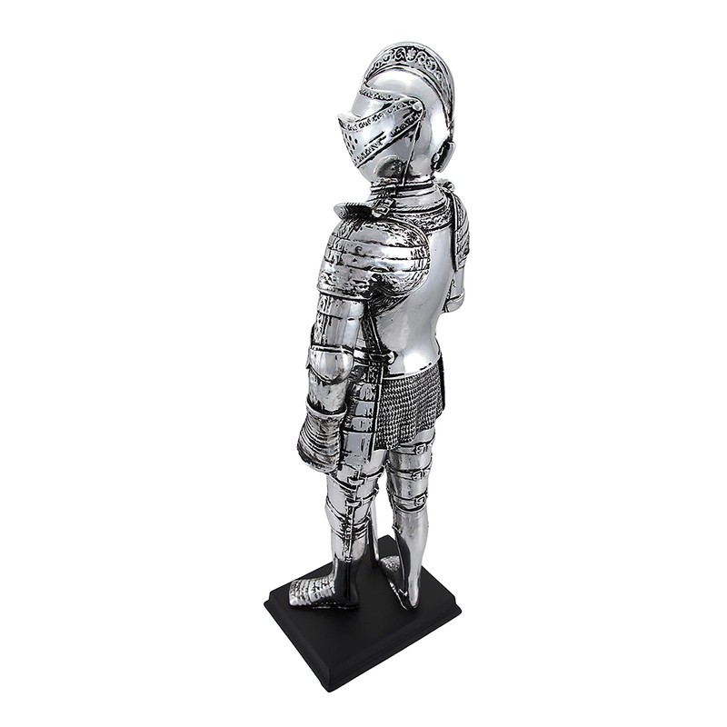 Veronese Design Silver Finish Medieval Knight in Armor Statue Figure