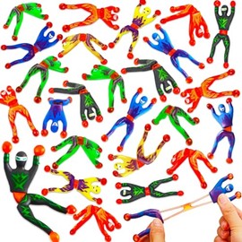 AugToy Hombres Ninja Escaladores de Pared Pegajosos Juguetes Divertidos Juguete Sensorial Fidget Rellenos Obsequios de Fiesta Favor Regalo de Navidad para Niños Aula Escuela Niño Niña Cumpleaños Bolsa