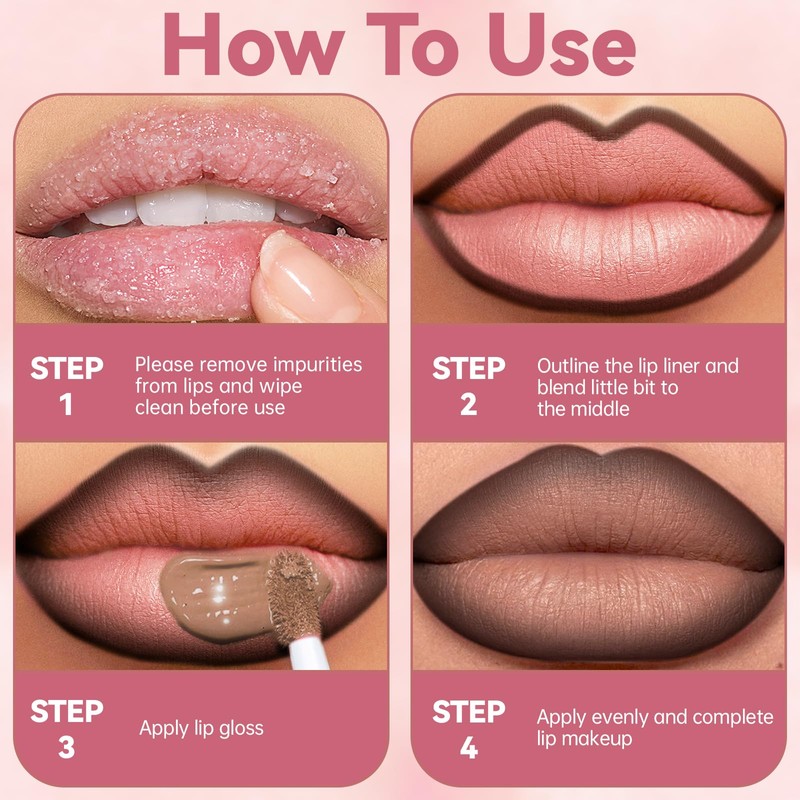 2 in 1 Gradient Lip Liner and Matte Lip Gloss