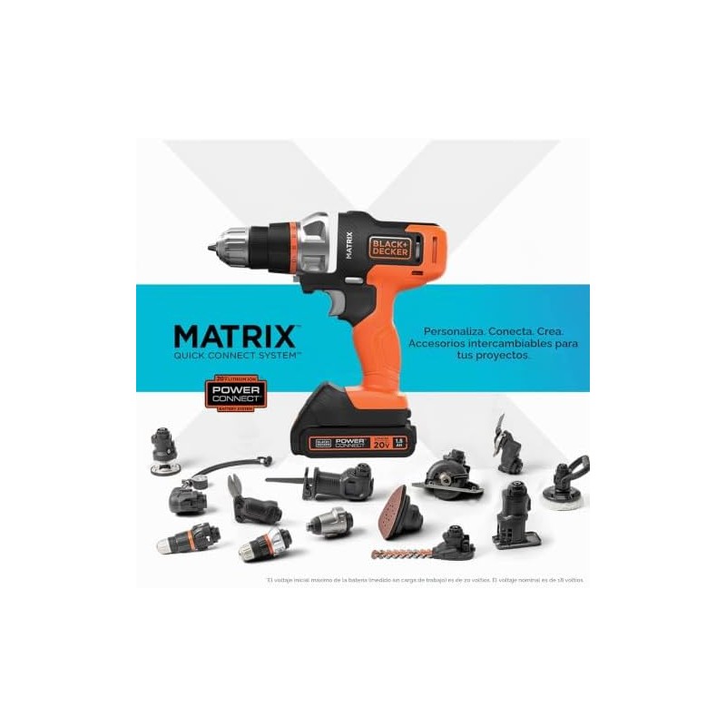 BLACKDECKER MATRIX 20V MAX Kit de herramientas eléctricas, incluye taladro