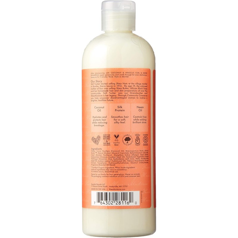 Shea Moisture Coconut & Hibiscus Curl & Shine Conditioner, 19.5