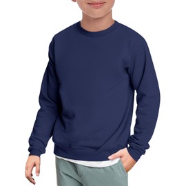 Haloumoning Boys Crewneck Pullover Sweatshirts Kids Youth Casual Long Sleeve Shirts 5-14 Years Navy