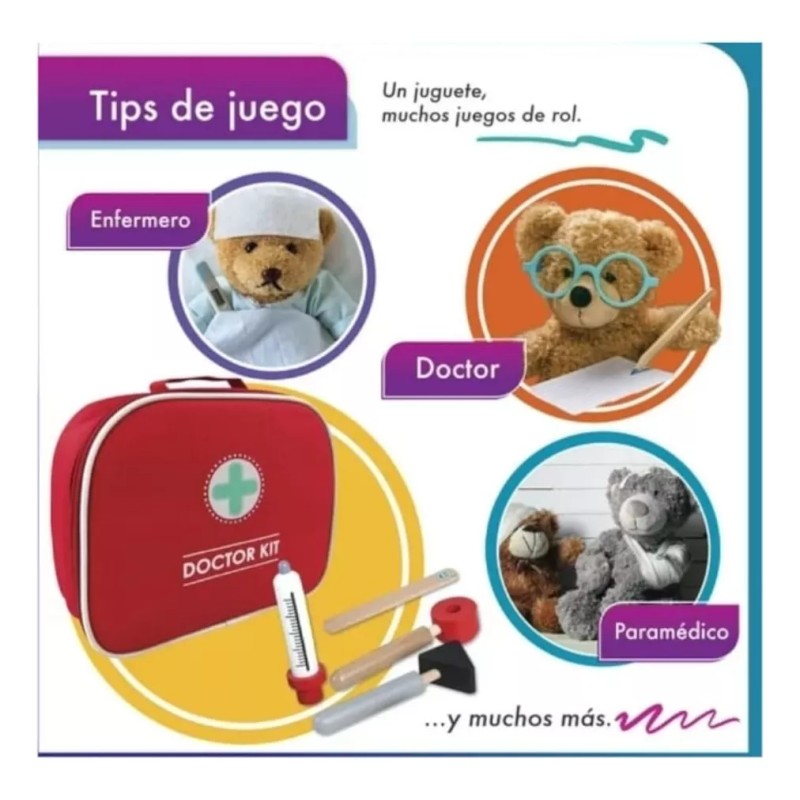 Doctor Juguetes Kit Doctor Madera Con Estuche Para Niños