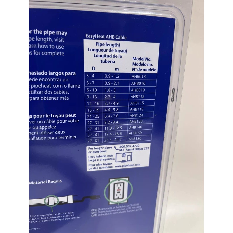 EasyHeat 21-25 FT Automatic Electric Water Pipe Heating Cable AHB124,