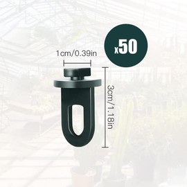 yivom Pack of 50 Greenhouse Clips 32 x 20 mm Eyelets Trellis Clips Plastic Plant Holder Greenhouse Clips Trellis for Plant Holder Hanging Devices, Greenhouse Accessories