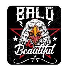 AJ's Signs & Apparel American Eagle Bald is Beautiful Vinyl Sticker Decal Cars Trucks Vans Walls Laptop