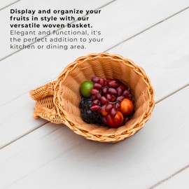 Prosumers Choice Rabbit Shaped Open Storage Bin - Woven Wicker Basket, Safari Bins Nursery Décor - Creative Organizer for Home - Decorative Serving Basket - 12x6 inches (Light Brown)