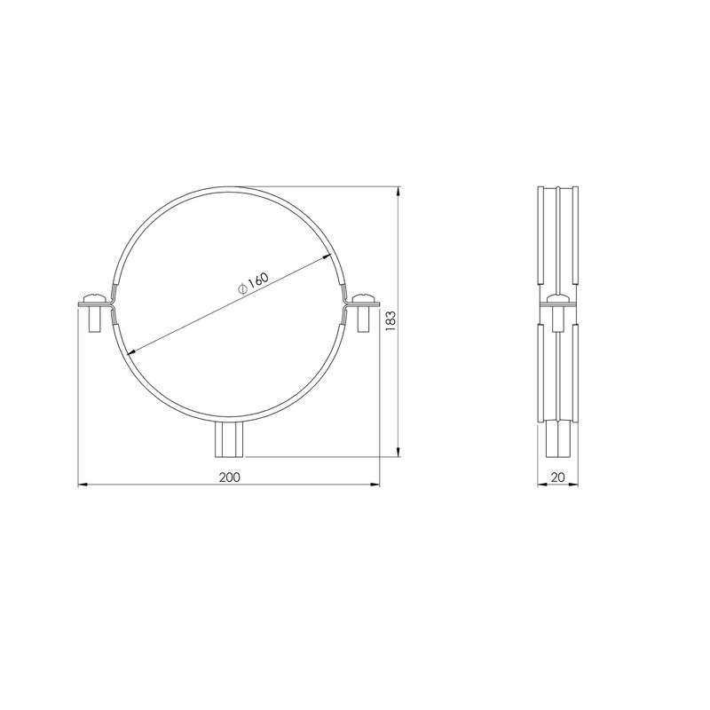 LIRAST 6.3" Pipe Hanger - Metal Duct Clamp with Rubber