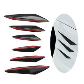 6 Pcs Car Spoiler Canards Kit,Automobile Front Bumper Lip Splitter Exterior Soft Rubber Decorative Stickers for Stylish Modification (Glossy Black)