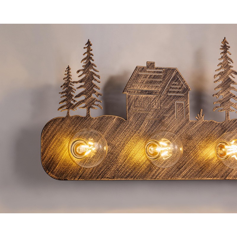 TOCHIC Rustic Bathroom Light Fixtures, 4 Lights Farmhouse Bathroom Vanity