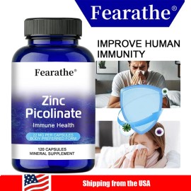 Fearathe Zinc Picolinate 22mg, Body Preferred Form - Gluten Free and Non-GMO 120 Capsules