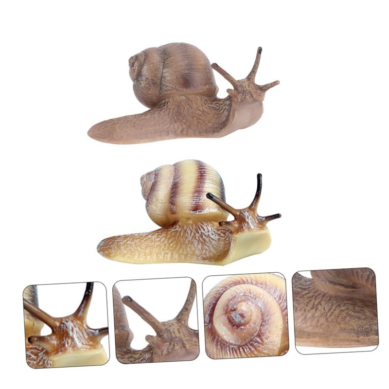 Sosoport 2sets Unique Mini Snail Figure Model Durable Plastic Snail