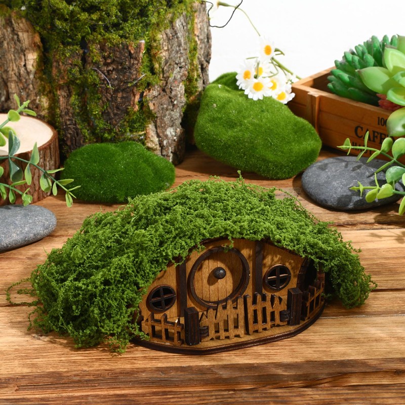 JULEASEL Mosswood Mini Treehouse for Indoor Plant Pots, Fairy Gardens