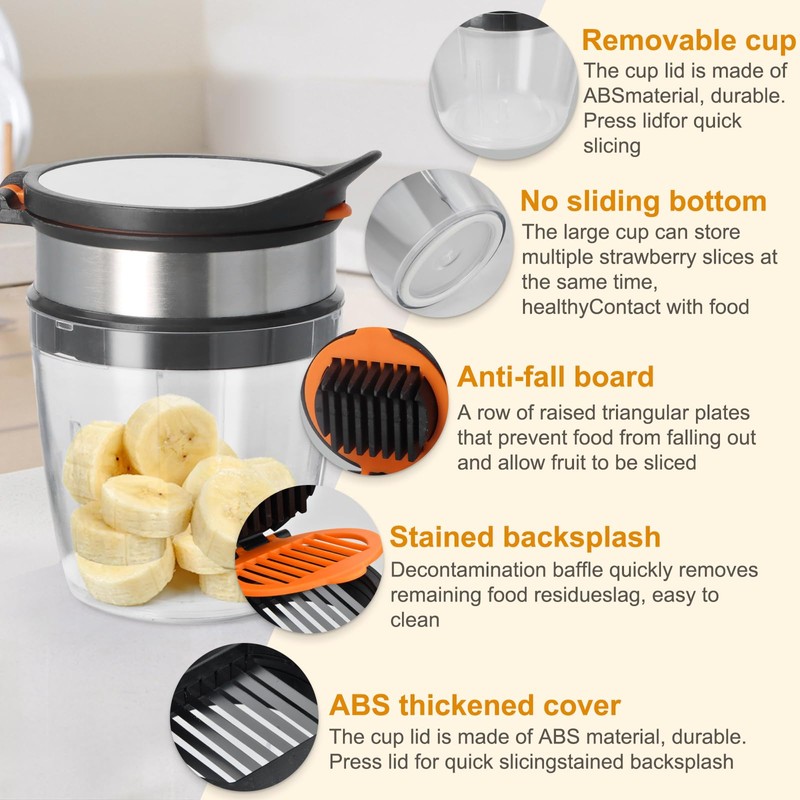YILANJIN Cup Cutter Fruit, Egg Slicer, Stainless Stee Strawberry Cutter,
