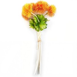 Riverbyland Bunch of Artificial Flowers Orange Dandelions 6 Stems