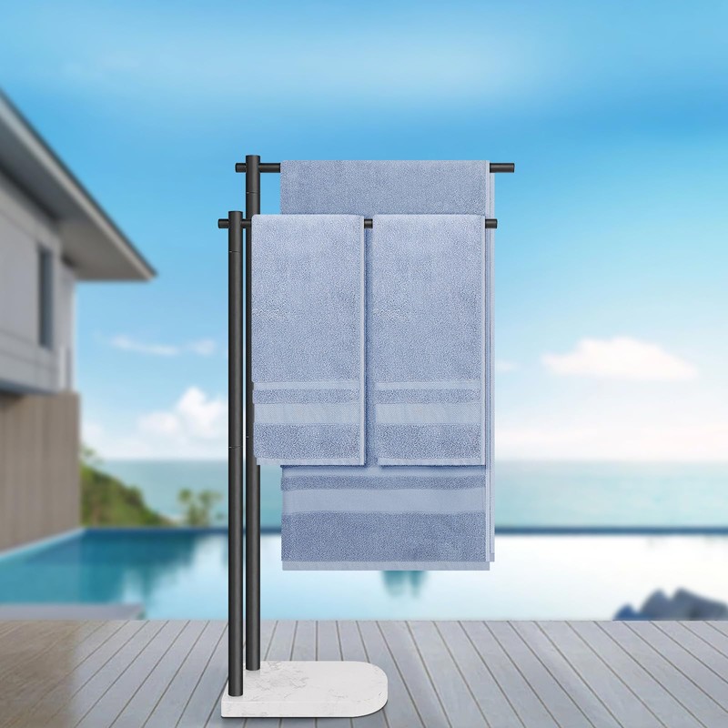Livabber Standing Towel Rack, 304 Stainless Steel 2-Tier Towel Holder