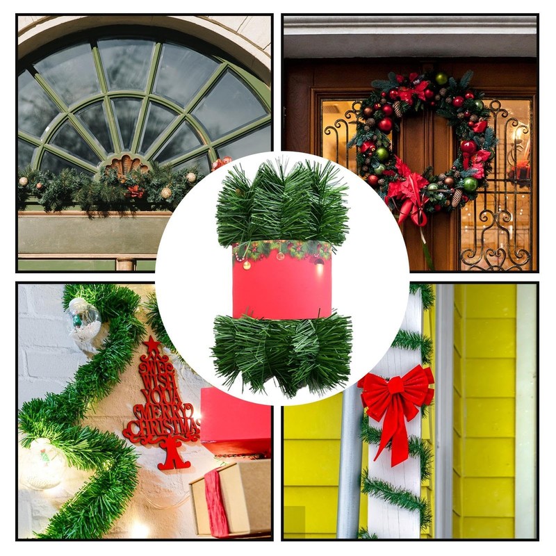 Garland Decorations | Mantle Garland - Artificial Green Tinsel Garland,
