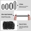 120 Pcs Black Wide Rubber Bands,4 Sizes Heavy Duty Thickened
