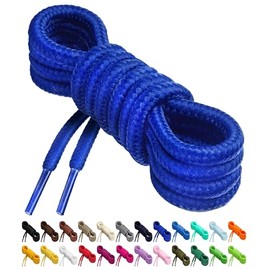 Birch Round Shoelaces 27 Colors 3/16" Thick Shoe Laces 4 Different Lengths (37" (94cm) - M, Blue)