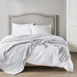 Serta Heated Blanket - Reversible Fleece to Sherpa Electric Blanket, Fast Heating, Auto Shut Off Timer, Multi Heat Setting, ETL Certified, Machine Washable, Smoke Grey Twin 84"x 62"