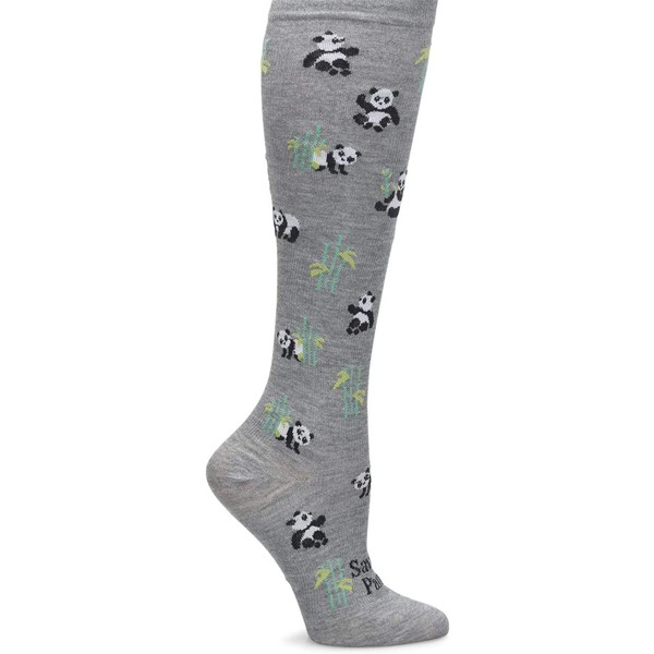 Nurse Mates Women's 12-14 Mmhg Wide Calf Compression Trouser Sock (Save the Pandas)