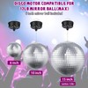 Disco Ball with Motor and Light, 5/8/10/15 RPM Variable Rotating